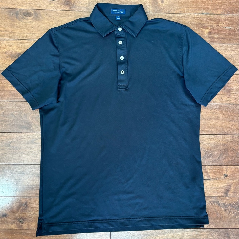 Peter Millar Men's Black Golf Polo Shirt